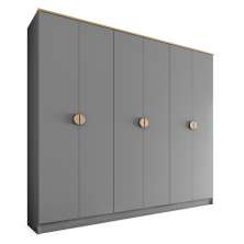 Guarda-Roupa Casal Asti 100% MDF 6 Portas 2 Gavetas Bege