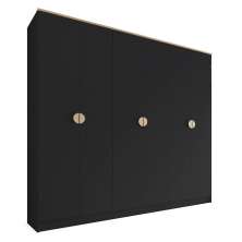 Guarda-Roupa Casal Asti 100% MDF 6 Portas 2 Gavetas Preto