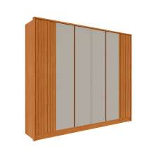 Guarda-Roupa Casal Barcelona 6 Portas 6 Gavetas Cinamomo e Off White