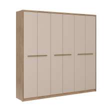 Guarda-Roupa Casal Belmont 6 Portas 3 Gavetas Noce e Off White