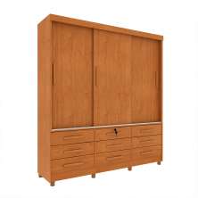 Guarda-Roupa Casal Chicago II 3 Portas 9 Gavetas Cinamomo