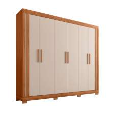 Guarda-Roupa Casal Eden 6 Portas 2 Gavetas Freijó e Off White