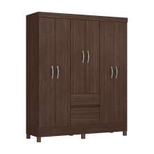 Guarda-Roupa Casal Flash 6 Portas 2 Gavetas Café