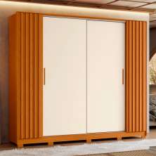 Guarda-Roupa Casal Jacarandá Flex 4 Portas 4 Gavetas Cinamomo e Off White