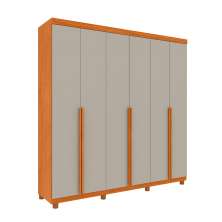 Guarda-Roupa Casal Joinville com Pés 6 Portas 4 Gavetas Cinamomo e Off White