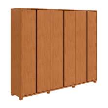 Guarda-Roupa Casal Leeder com Pés 6 Portas 6 Gavetas Amêndoa