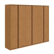 Guarda-Roupa Casal Leeder sem Pés 6 Portas 6 Gavetas Amêndoa