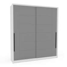 Guarda-Roupa Casal Lisboa 2 Portas 2 Gavetas Branco e Cinza