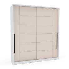 Guarda-Roupa Casal Lisboa 2 Portas 2 Gavetas Branco e Creme