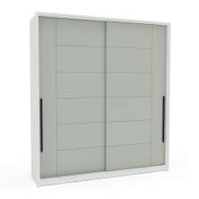 Guarda-Roupa Casal Lisboa 2 Portas 2 Gavetas Branco e Verde