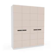 Guarda-Roupa Casal Lisboa 4 Portas 4 Gavetas Branco e Creme