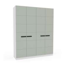 Guarda-Roupa Casal Lisboa 4 Portas 4 Gavetas Branco e Verde