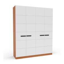 Guarda-Roupa Casal Lisboa 4 Portas 4 Gavetas Freijó e Branco
