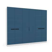 Guarda-Roupa Casal Lisboa 6 Portas 4 Gavetas Branco e Azul