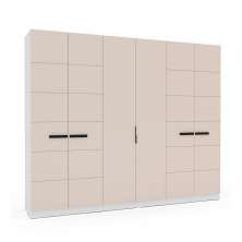 Guarda-Roupa Casal Lisboa 6 Portas 4 Gavetas Branco e Creme