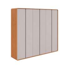 Guarda-Roupa Casal Loop 100% MDF 6 Portas 6 Gavetas Amêndoa e Off White