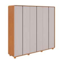 Guarda-Roupa Casal Loop com Pés 6 Portas 6 Gavetas Amêndoa e Off White