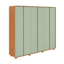 Guarda-Roupa Casal Loop com Pés 6 Portas 6 Gavetas Amêndoa e Sálvia