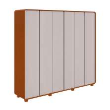 Guarda-Roupa Casal Loop com Pés 6 Portas 6 Gavetas Frassino e Off White