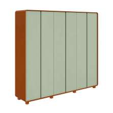 Guarda-Roupa Casal Loop com Pés 6 Portas 6 Gavetas Frassino e Sálvia