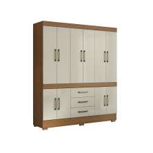 Guarda-Roupa Casal Mônaco 10 Portas 3 Gavetas Atacama e Areia