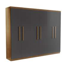 Guarda-Roupa Casal Malibu 6 Portas 2 Gavetas Imbuia e Grafite