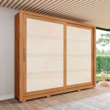 Guarda-Roupa Casal Medelín 2 Portas 4 Gavetas Nature e Off White