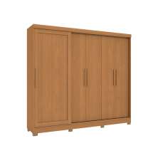 Guarda-Roupa Casal Molina com Pés 5 Portas 4 Gavetas Canela