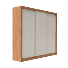 Guarda-Roupa Casal Montclair Flex 3 Portas 8 Gavetas Off White e Canela