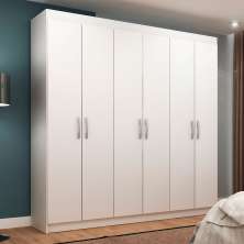 Guarda-Roupa Casal Montreal 6 Portas 2 Gavetas Branco