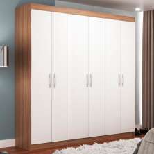 Guarda-Roupa Casal Montreal 6 Portas 2 Gavetas Demolição e Branco