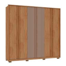 Guarda-Roupa Casal Mozart 6 Portas 4 Gavetas Buriti e Fendi