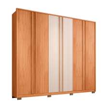 Guarda-Roupa Casal Mozart 6 Portas 4 Gavetas Freijó e Off White