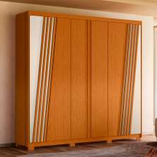 Guarda-Roupa Casal Ouro Verde 6 Portas 4 Gavetas Cinamomo e Off White