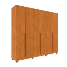 Guarda-Roupa Casal Paradiso com Pés 6 Portas 4 Gavetas Cinamomo 270 cm