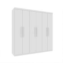 Guarda-Roupa Casal Paradiso sem Pés 6 Portas 4 Gavetas Neve 219 cm