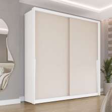 Guarda-Roupa Casal Porto 2 Portas 2 Gavetas Branco e Creme