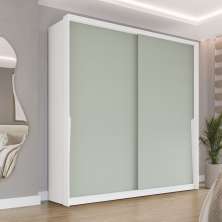Guarda-Roupa Casal Porto 2 Portas 2 Gavetas Branco e Verde
