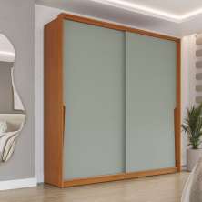 Guarda-Roupa Casal Porto 2 Portas 2 Gavetas Freijó e Verde