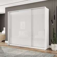 Guarda-Roupa Casal Porto 3 Portas 4 Gavetas Branco