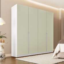 Guarda-Roupa Casal Porto 4 Portas 4 Gavetas Branco e Verde