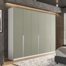 Guarda-Roupa Casal Porto 6 Portas 4 Gavetas Branco e Verde