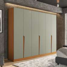 Guarda-Roupa Casal Porto 6 Portas 4 Gavetas Freijó e Verde