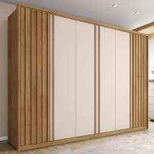 Guarda-Roupa Casal Sevilha 6 Portas 6 Gavetas Buriti e Off White