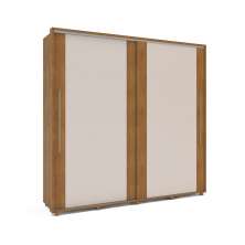 Guarda-Roupa Casal Sevilha Flex 2 Portas 4 Gavetas Freijó e Off White 213cm