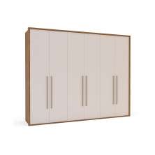 Guarda-Roupa Casal Sevilha Flex 6 Portas 4 Gavetas Freijó e Off White