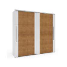 Guarda-Roupa Casal Sevilha Flex com Pés 2 Portas 4 Gavetas Branco e Freijó 217cm