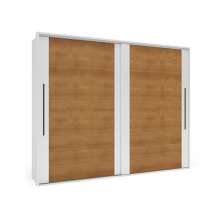 Guarda-Roupa Casal Sevilha Flex com Pés 2 Portas 4 Gavetas Branco e Freijó