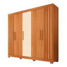 Guarda-Roupa Casal Sophia 5 Portas 2 Gavetas Freijó e Off White