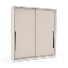 Guarda-Roupa Casal Valência 2 Portas 2 Gavetas Branco e Creme